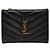 Portafoglio bi-fold con monogramma Saint Laurent Nero