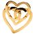 Timeless Spilla Vintage Chanel Coco Mark con Motivo a Cuore D'oro