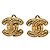 Pendientes Chanel Matelassé Coco Mark Clip en Oro Dorado