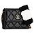 Mini borsa a tracolla Chanel Matelassé Coco Mark Camellia Nero - vista 2