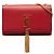 Bolso de hombro Saint Laurent Kate Tassel Medium Chain Roja