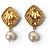 ORECCHINI VINTAGE CHANEL 1990 BAROCCHI DI PERLE CLIP D'oro - vista 3
