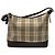 Burberry Nova Check Canvas Leder Schultertasche Braun Beige