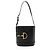 Borsa a secchiello Gucci 73 Small Horsebit in pelle di vitello Nero
