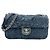 2.55 Borsa a Spalla Chanel Denim Camellia Chain Blu