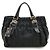 Prada Gathered Nylon Leder Tote Bag Schwarz