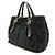Prada Gathered Nylon Leder Tote Bag Schwarz - Ansicht 2