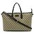 Borsa Tote Gucci GG Supreme in PVC e pelle Marrone Beige