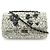 Borsa a tracolla Chanel 2.55 in pelle Tweed Nero Bianco