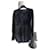 High grauer Strickpullover mit abstraktem Print Anthrazitgrau  - Ansicht 1