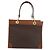 Céline Celine Vintage Macadam Canvas and Leather Marrone