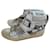 Toga Pulla High-Top-Sneaker Weiß Leder Nieten Metallisch