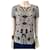 Diane von Furstenberg Patterned Silk Blend Top Black White  - view 1