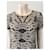 Diane von Furstenberg Patterned Silk Blend Top Black White  - view 2