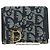 Cartera tríptico Christian Dior Trotter Canvas Saddle Navy Gold Auth 181569V Dorado Azul marino - vista 2