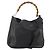 Borsa a Spalla GUCCI Bamboo in Pelle 2way Nero Oro 001 2852 1577 0 Auth 180222 D'oro