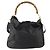 Borsa a Spalla GUCCI Bamboo in Pelle 2way Nero Oro 001 2852 1577 0 Auth 180222 D'oro - vista 3