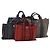 Hermès Borsa Fourre Tout HERMES in cotone 4 Set Nero Rosso grigio Autentico ti3922 Marrone