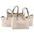 CHANEL Neue Travel Line Tote Bag Nylon 4 Set Beige CC Auth ti3920
