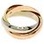 Anello Trinity Cartier in oro giallo rosa e bianco - vue 3