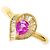 Autre Marque Bague anneau en or jaune 18K avec saphir rose et diamant Doré