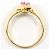 Autre Marque Bague anneau en or jaune 18K avec saphir rose et diamant Doré - vue 3