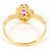 Autre Marque Bague anneau en or jaune 18K avec saphir rose et diamant Doré - vue 4