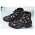 Chanel Black Canvas and Leather CC Logo Boots Golden - view 3