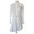 Off White OFF-WHITE 2021 PLISSEÉ HEMD KLEID Weiß