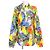 Top a maniche lunghe con mezza zip e stampa pappagallo Anagram di Loewe Multicolore Giallo