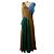 Diane Von Furstenberg Vestido Maxi de Seda com Bolinhas Marrom Azul Verde