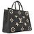 Borsa Tote Louis Vuitton Monogram Empreinte Bicolor OnTheGo MM Nero Beige - vista 2