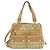 Bulgari Borsa a tracolla in tela beige e marrone Bvlgari