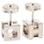 Hermès Silver Palladium Plated Enamel Cage D H Push Back Earrings Silvery  - view 3