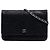 Wallet On Chain Carteira Chanel Black CC Lace Overlay Goatskin com Corrente Preto