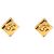 Orecchini Chanel Gold CC placcati oro a forma di rombo con clip D'oro