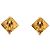 Orecchini Chanel Gold CC placcati oro a forma di rombo con clip D'oro - vista 2