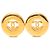 Orecchini Chanel Gold CC placcati oro tondi con clip D'oro