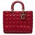 Lady Dior in agnello cannage rosso grande