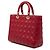 Lady Dior in agnello cannage rosso grande - vista 2