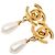 Orecchini a clip Chanel Gold CC placcati oro con perle finte e chiusura Turn Lock D'oro