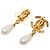 Orecchini a clip Chanel Gold CC placcati oro con perle finte e chiusura Turn Lock D'oro - vista 2