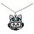 Collana con pendente Robot Cat in ottone argentato, resina, strass e perle finte Chanel Argento - vista 2