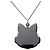 Collana con pendente Robot Cat in ottone argentato, resina, strass e perle finte Chanel Argento - vista 3