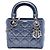 Lady Dior Cannage in agnello iridescente blu mini Blu scuro