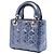 Lady Dior Cannage in agnello iridescente blu mini Blu scuro - vista 2