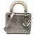 Lady Dior Mini in raso grigio con decorazioni in cristallo Cannage di Dior Marrone
