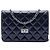 Wallet On Chain Portafoglio con catena Chanel Blue Quilted Shiny Aged Calfskin Reissue 2.55 Blu navy