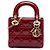 Lady Dior mini in vernice rosso cannage Bordò