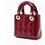 Lady Dior mini in vernice rosso cannage Bordò - vista 2